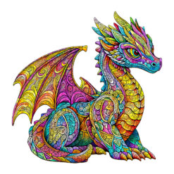 Mindful Wooden Jigsaw Puzzle – Zentangle Series: Holy Dragon