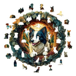 Alternative view of Mindful Wooden Jigsaw Puzzle – 3D Border Collie
