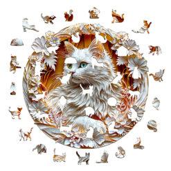 Alternative view of Mindful Wooden Jigsaw Puzzle – 3D Cat-2