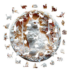 Alternative view of Mindful Wooden Jigsaw Puzzle – 3D Cat-3