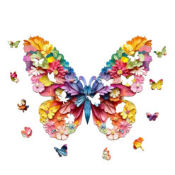 Alternative view of Mindful Wooden Jigsaw Puzzle –3d colorful butterfly