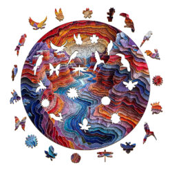 Alternative view of Mindful Wooden Jigsaw Puzzle – 3D Colorful canyon