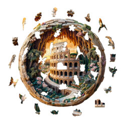 Alternative view of Mindful Wooden Jigsaw Puzzle –3D Colosseum