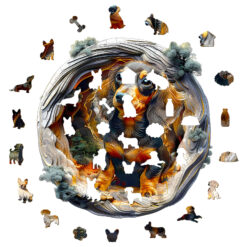 Alternative view of Mindful Wooden Jigsaw Puzzle – 3D dachshund-1