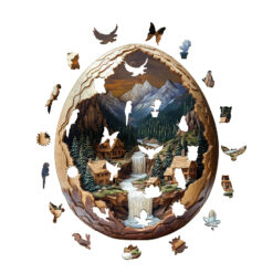 Alternative view of Mindful Wooden Jigsaw Puzzle – 3d eggshell world-2