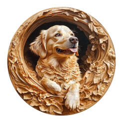 Mindful Wooden Jigsaw Puzzle – 3D golden retriever-1