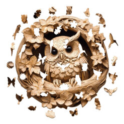 Alternative view of Mindful Wooden Jigsaw Puzzle – 3D owl-1