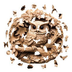 Alternative view of Mindful Wooden Jigsaw Puzzle – 3D owl-2