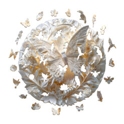 Alternative view of Mindful Wooden Jigsaw Puzzle –3d paper butterfly