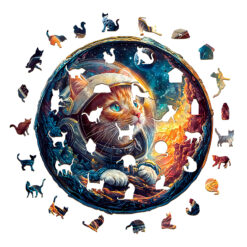 Alternative view of Mindful Wooden Jigsaw Puzzle – 3D Space Cat