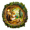 Mindful Wooden Jigsaw Puzzle – 3D squirrel in the cave-1