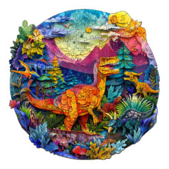 Mindful Wooden Jigsaw Puzzle – 3D T-rex