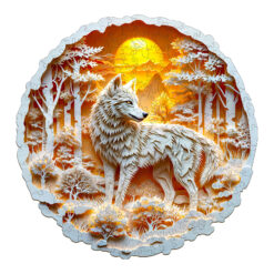 Mindful Wooden Jigsaw Puzzle – 3D Wolf-2