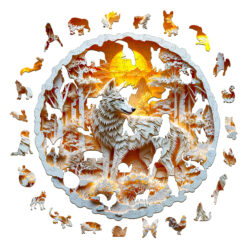 Alternative view of Mindful Wooden Jigsaw Puzzle – 3D Wolf-2