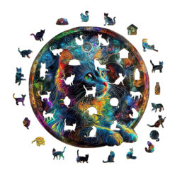 Alternative view of Mindful Wooden Jigsaw Puzzle – Acid cat