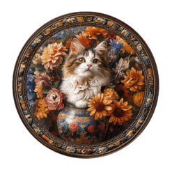 Mindful Wooden Jigsaw Puzzle – Beautiful tricolor cat