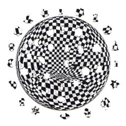 Alternative view of Mindful Wooden Jigsaw Puzzle – Checkerboard pop art