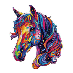 Mindful Wooden Jigsaw Puzzle – colorful horse