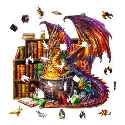 Alternative view of Mindful Wooden Jigsaw Puzzle – dragon magic potion