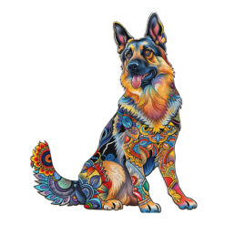 Mindful Wooden Jigsaw Puzzle - Handsome German Shepherd