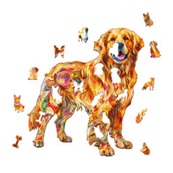 Alternative view of Mindful Wooden Jigsaw Puzzle – Handsome golden retriever