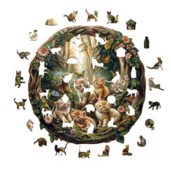 Alternative view of Mindful Wooden Jigsaw Puzzle – Laid-back kitten