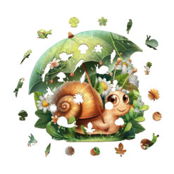 Alternative view of Mindful Wooden Jigsaw Puzzle – Leisurely snail