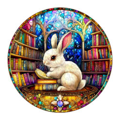 Mindful Wooden Jigsaw Puzzle – Library Rabbit