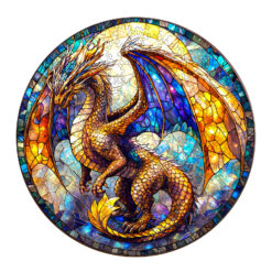 Mindful Wooden Jigsaw Puzzle – Stained glass dragon-2