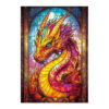 Mindful Wooden Jigsaw Puzzle – Stained glass dragon