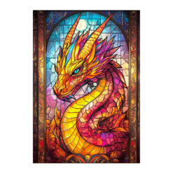 Mindful Wooden Jigsaw Puzzle – Stained glass dragon