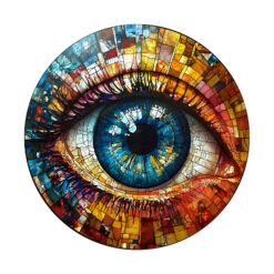 Mindful Wooden Jigsaw Puzzle –Stained glass eyes
