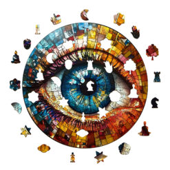 Alternative view of Mindful Wooden Jigsaw Puzzle –Stained glass eyes