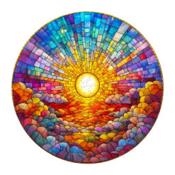 Mindful Wooden Jigsaw Puzzle –stained glass rainbow
