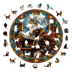 Alternative view of Mindful Wooden Jigsaw Puzzle – The Maine Cat Library