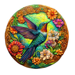 Mindful Wooden Jigsaw Puzzle – Vintage Hummingbird