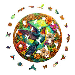 Alternative view of Mindful Wooden Jigsaw Puzzle – Vintage Hummingbird