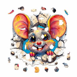 Alternative view of Mindful Wooden Jigsaw Puzzle – wall rat-1