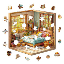 Alternative view of Mindful Wooden Jigsaw Puzzle – warm room