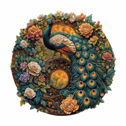 Mindful Wooden Jigsaw Puzzle – Yin Yang Peacock