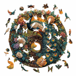 Alternative view of Mindful Wooden Jigsaw Puzzle – Yin Yang Peacock