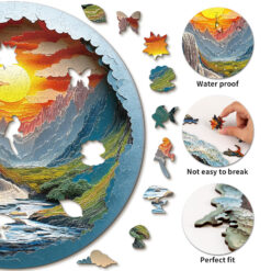 Alternative view of Mindful Wooden Jigsaw Puzzle –3D Beautiful Gorge