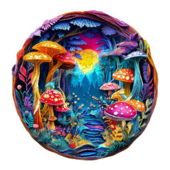 Mindful Wooden Jigsaw Puzzle – 3D mushroom paper carving