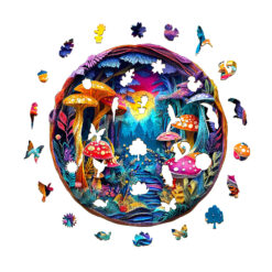 Alternative view of Mindful Wooden Jigsaw Puzzle – 3D mushroom paper carving