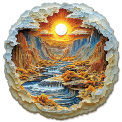 Mindful Wooden Jigsaw Puzzle – 3D Rivers and Mountains