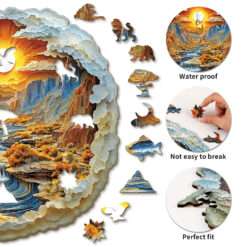 Alternative view of Mindful Wooden Jigsaw Puzzle – 3D Rivers and Mountains