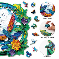 Alternative view of Mindful Wooden Jigsaw Puzzle – Beautiful hummingbird