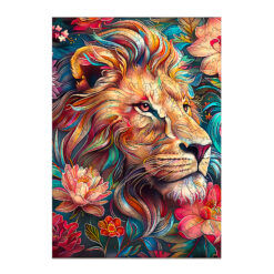 Mindful Wooden Jigsaw Puzzle – Blossom-Kissed Lion-2