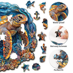 Alternative view of Mindful Wooden Jigsaw Puzzle – Brave Sea Turtle