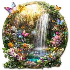 Mindful Wooden Jigsaw Puzzle – Butterflies and Waterfalls